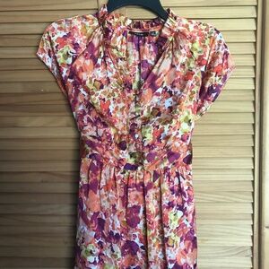 Orange floral tie back top